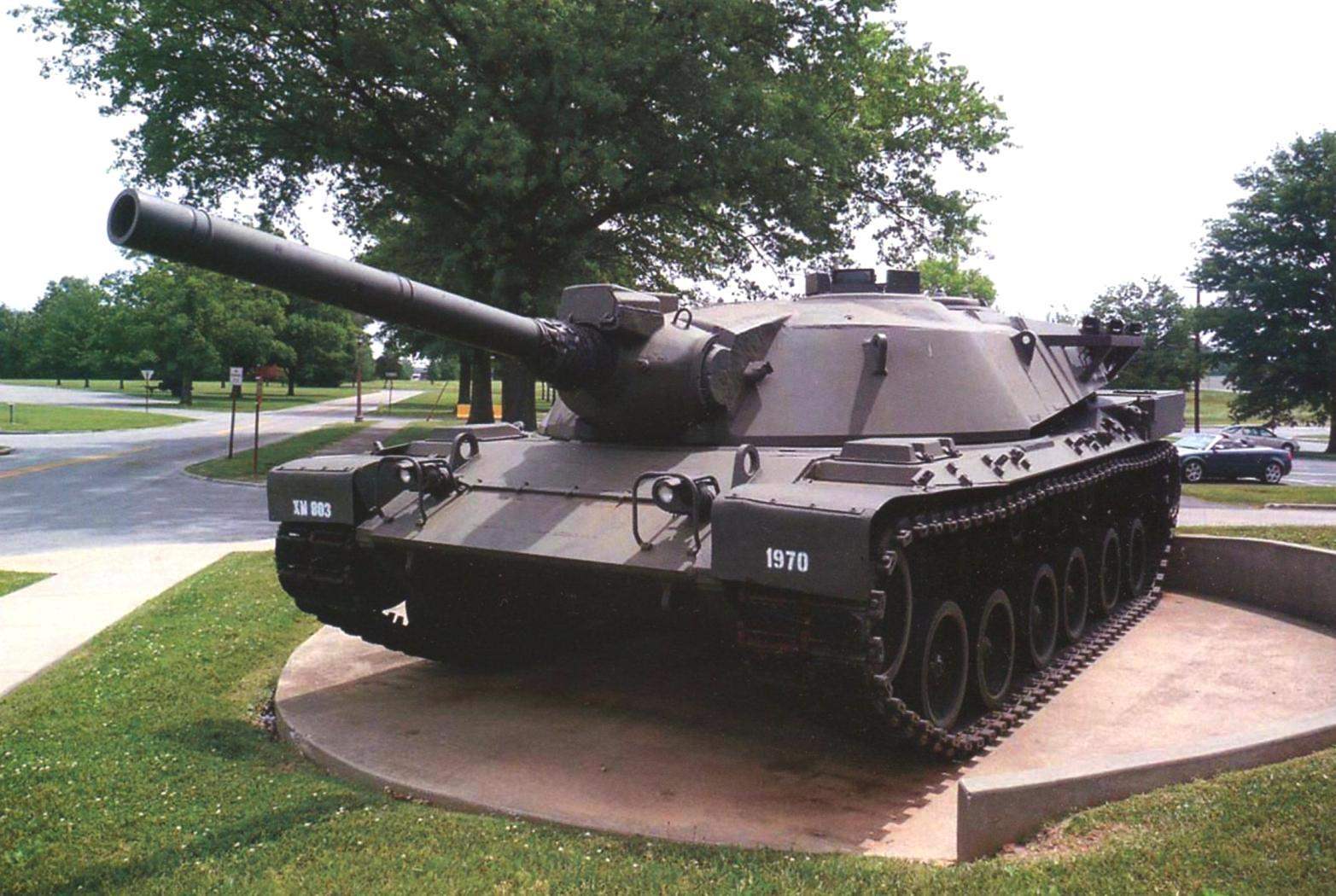 An American prototype tank under the index ХМ803 in the Museum of General George. Patton at Fort Knox (Kentucky, USA)