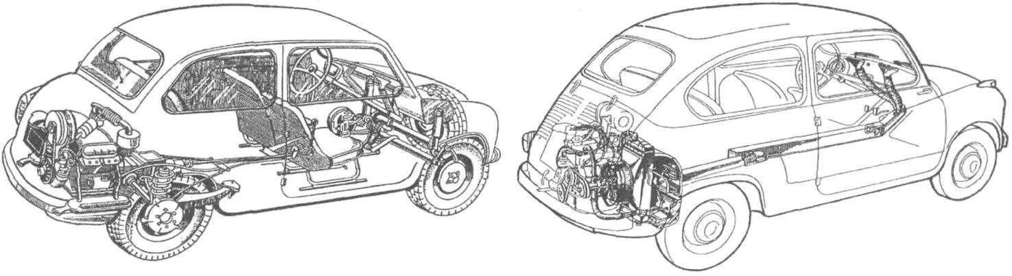ЗАЗ-965 (слева) и FIAT-600 (справа) — как говорится, почувствуйте разницу