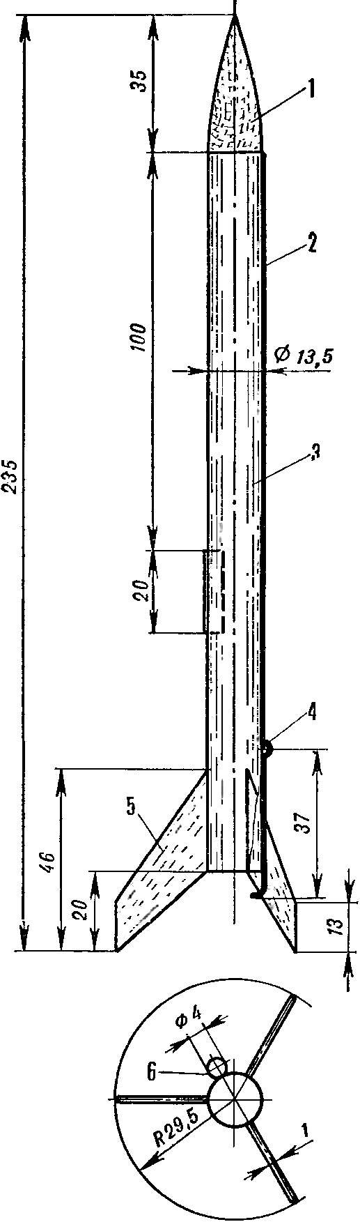 Fig. 1. A model rocket of the European champion H. Ignota