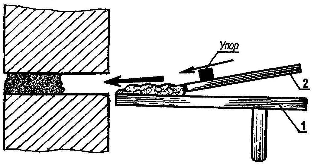 Fig. 5. Filling a seam with a solution