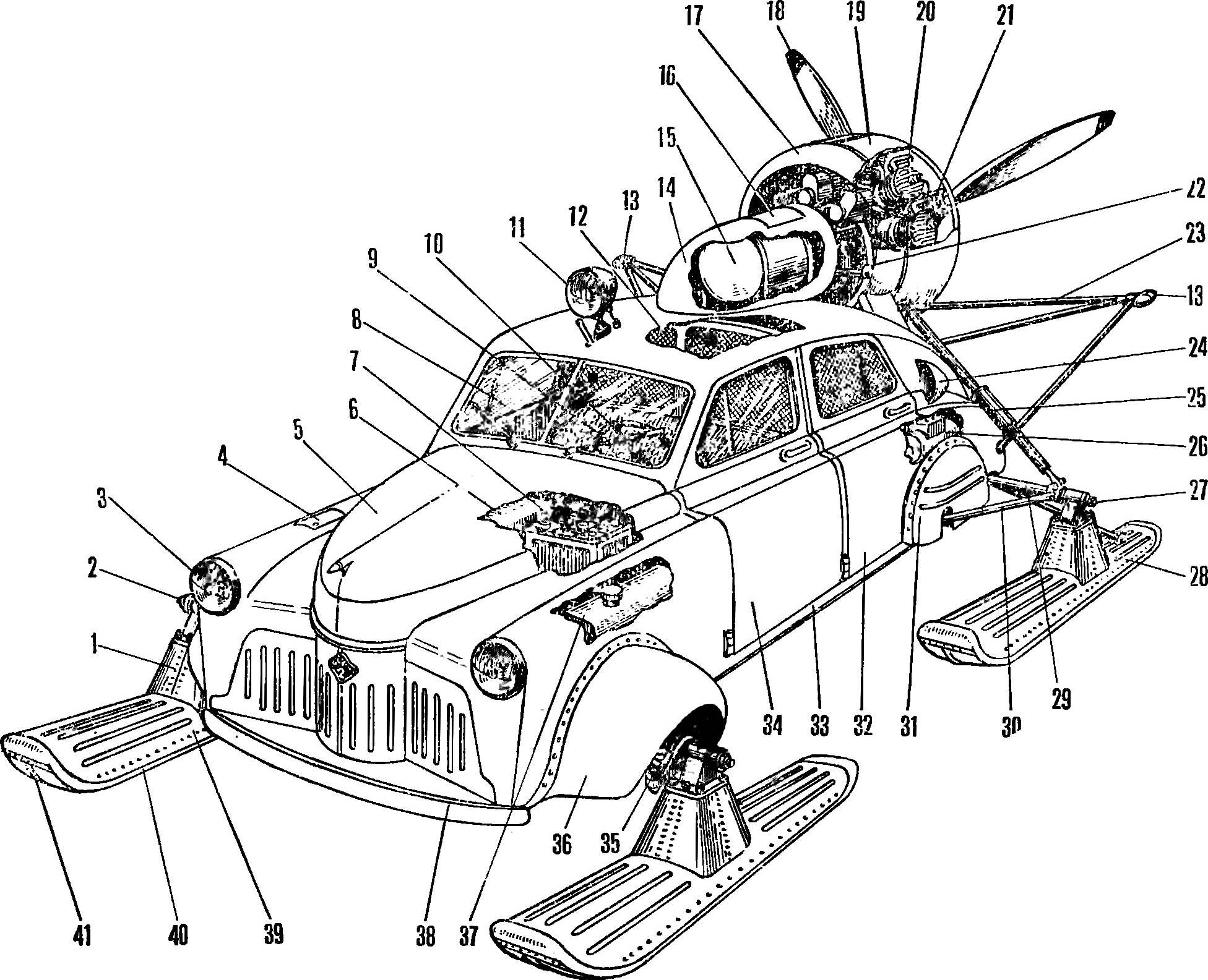 Fig. 2. The layout of the snowmobile 