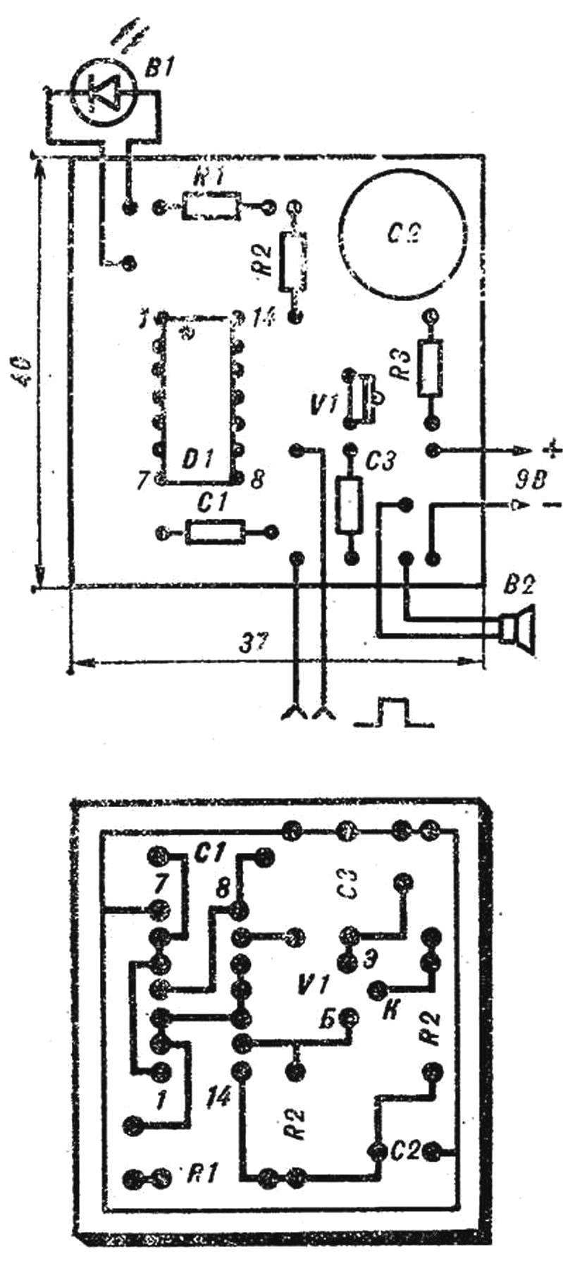 Fig. 3. The circuit Board svetozvukovye with location details