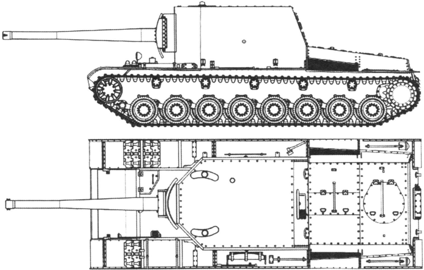 Heavy self-propelled guns T-100-(project on the chassis of tank T-100)