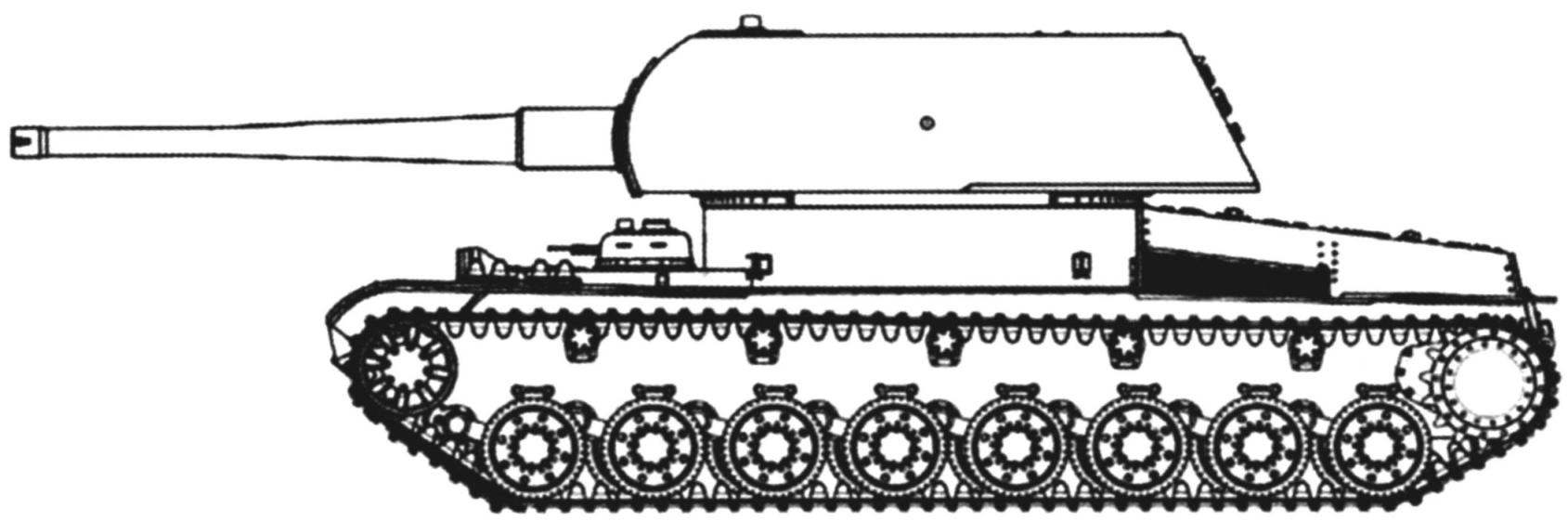 Тяжёлый танк T-100-Z с основной 152,4-мм гаубицей (проект на шасси танка Т-100)