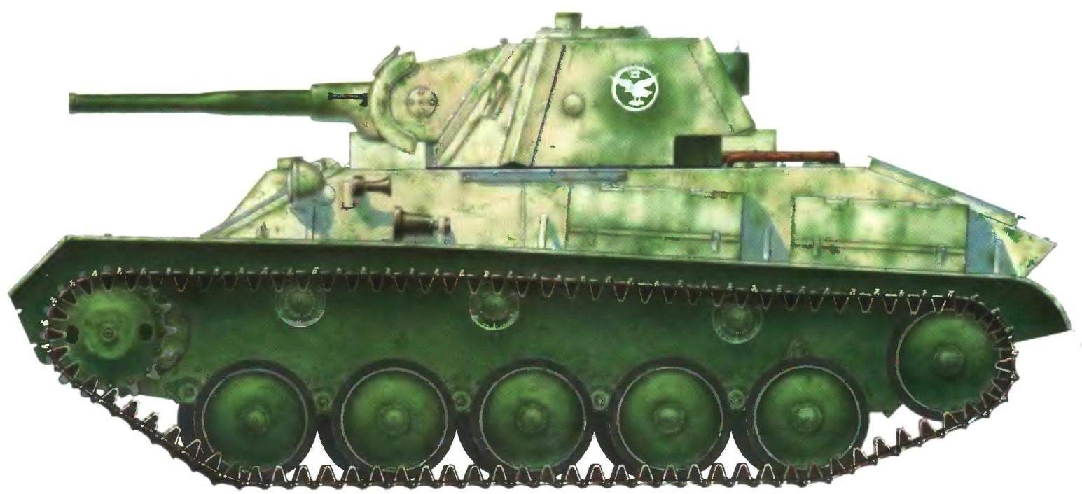 Легкий танк Т-70М. Машина командира 8-й самоходно-артиллерийской бригады полковника И.Я.Кочина. Белоруссия, февраль 1944 г.
