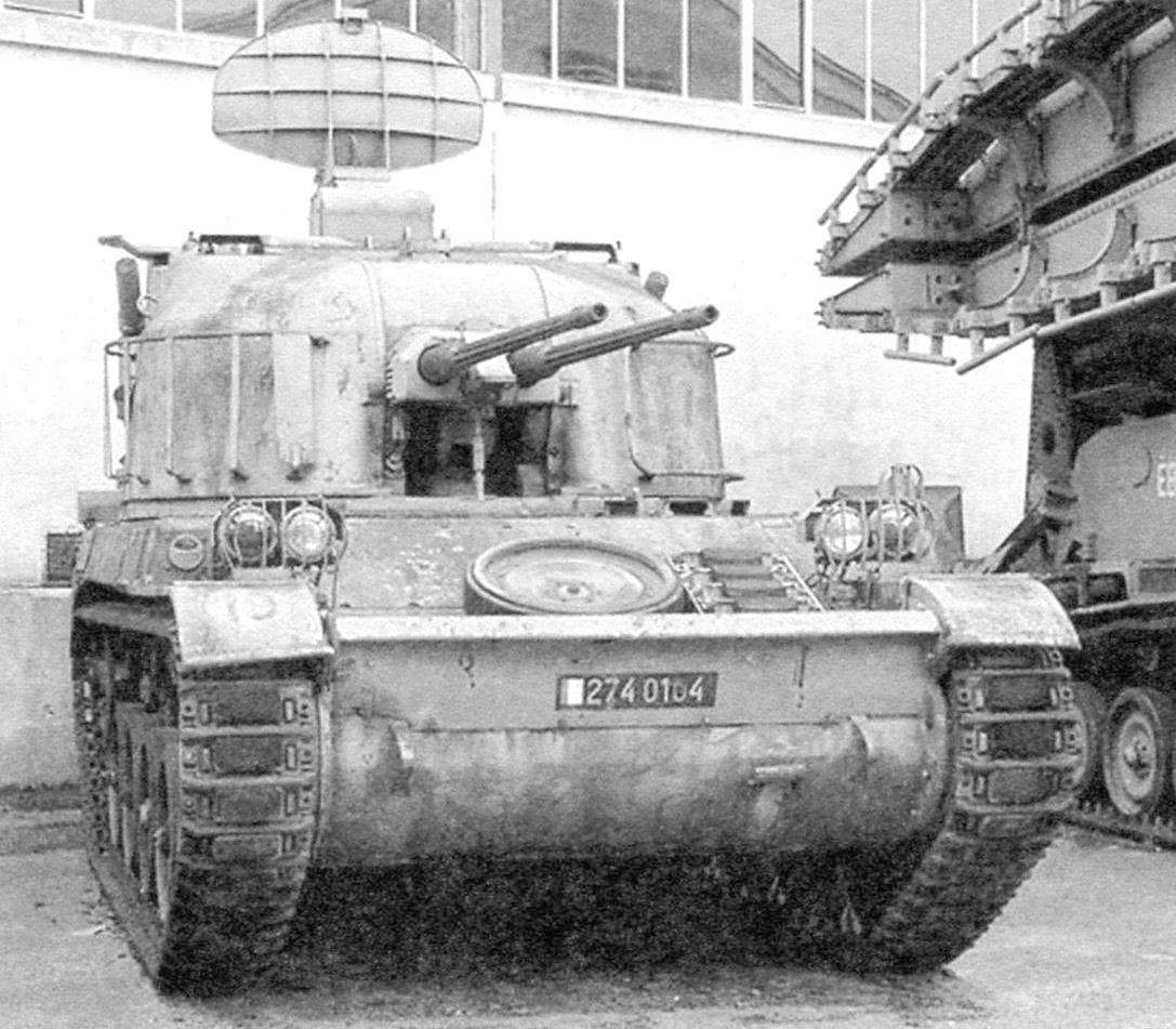 Anti-aircraft self-propelled gun AMX-130СА with two 30-mm cannons. Created on the base of the tank AMX-13, adopted by the French army since 1969