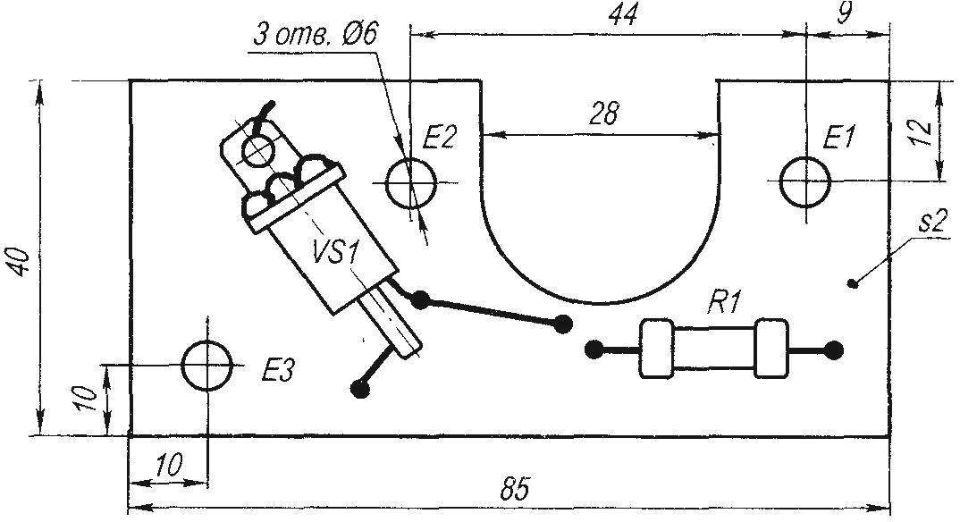 The topology of the PCB and the location of parts of electronic ignition