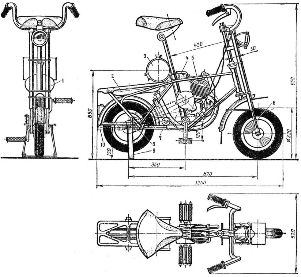 Чертежи мини мопеда