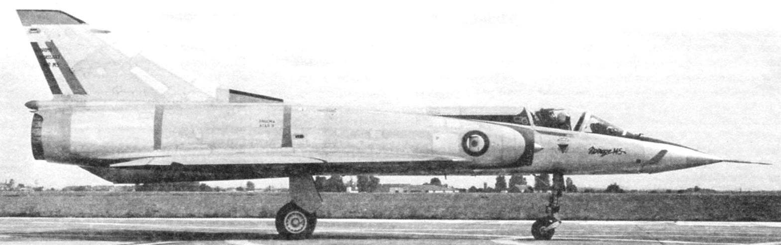 Mirage 5J, equipped with front horizontal surfaces. 1972