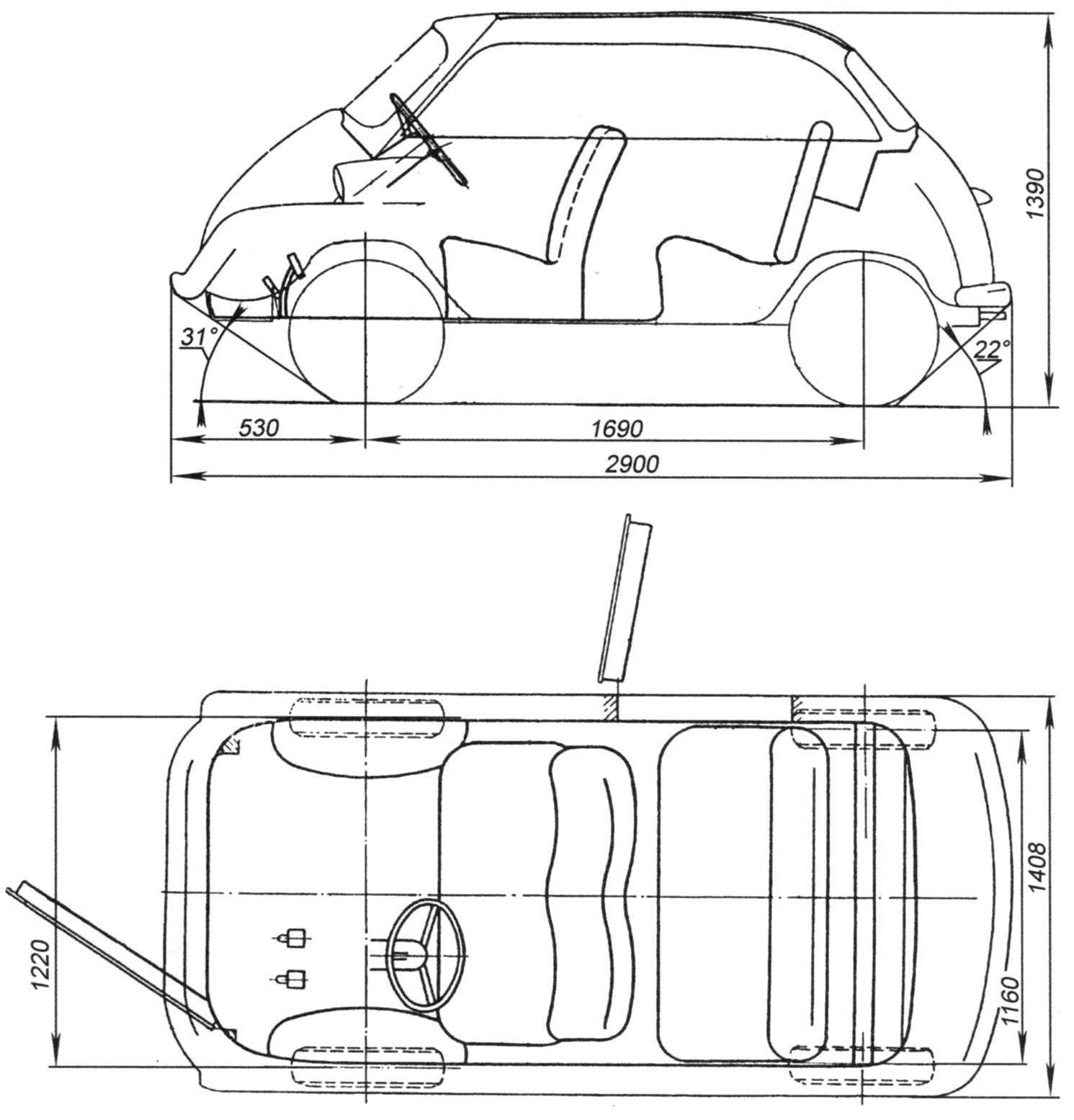 Развитие итальянской двухместной мотоколяски «Изетта» - компактный немецкий четырёхместный автомобиль БМВ-600