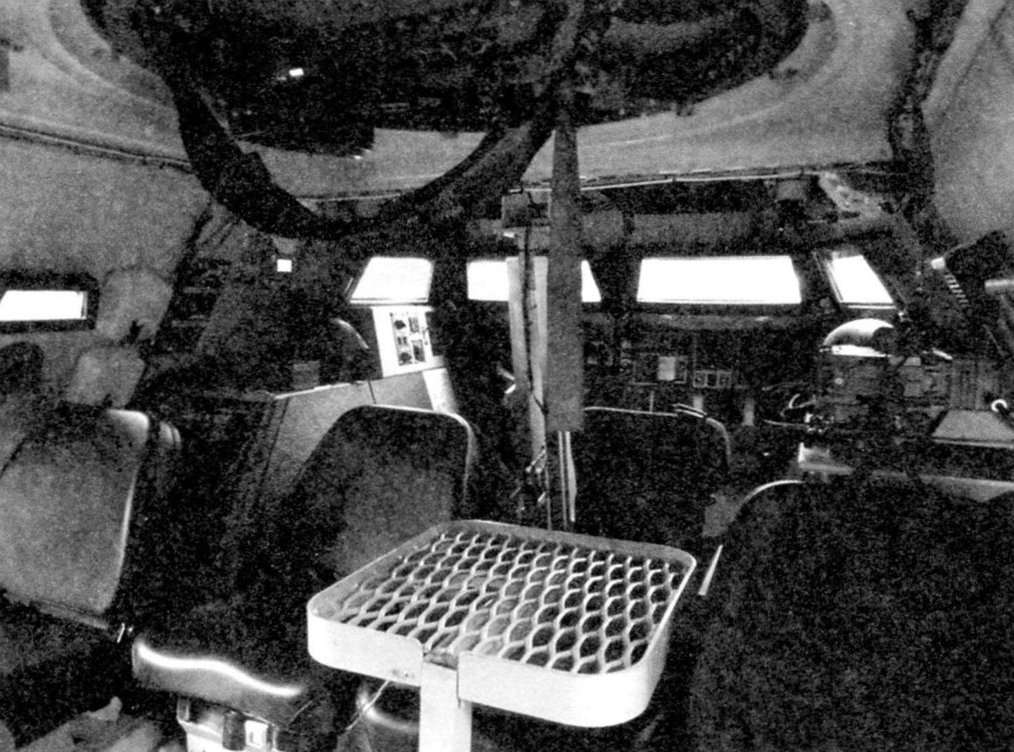 The interior of the armored car - view from stern