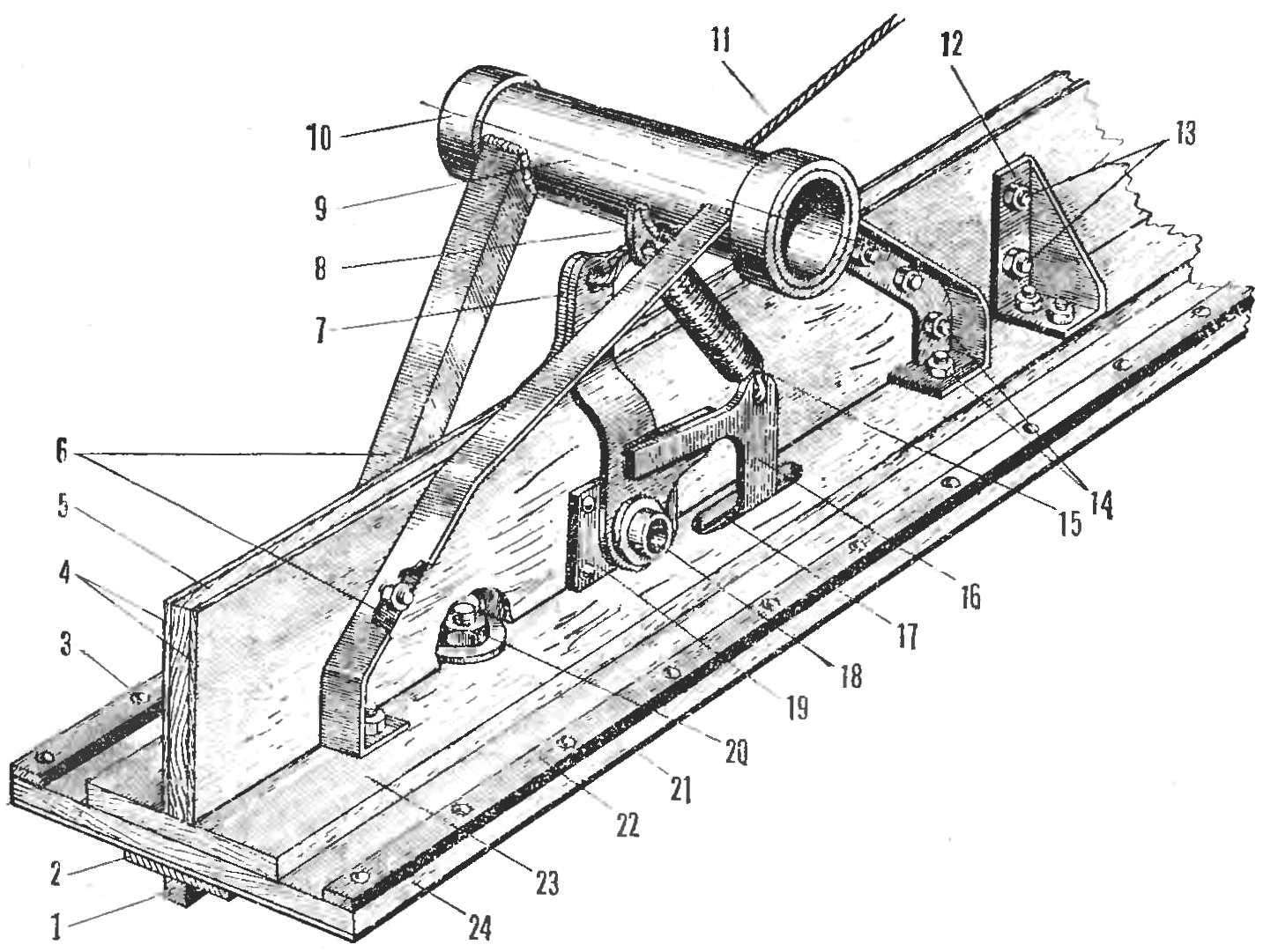 Fig. 7. Ski brake and its device