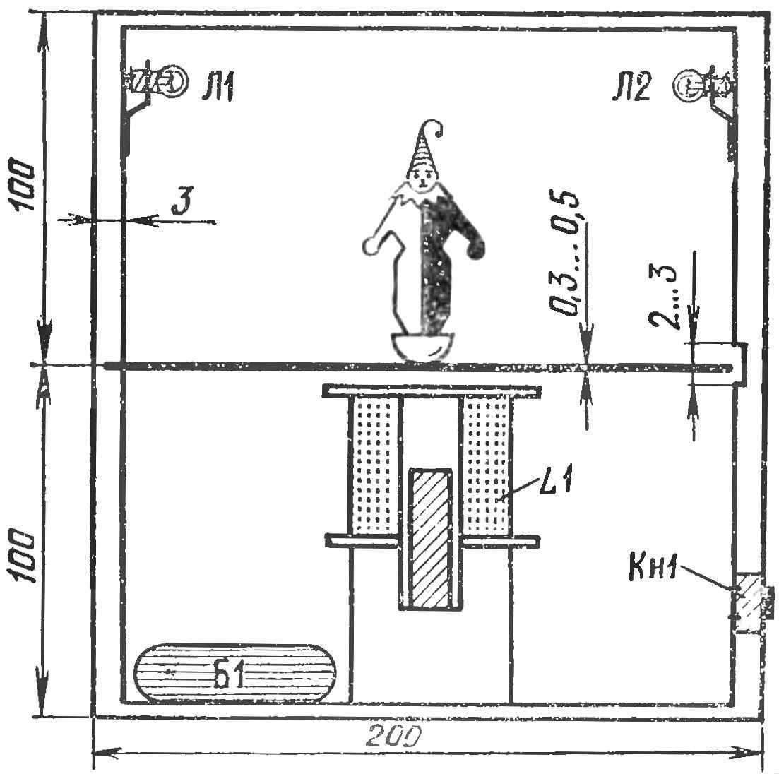 The device of the toy and its circuit diagram.