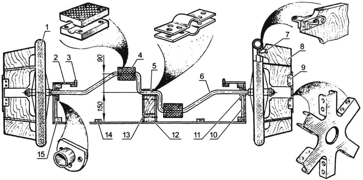 Device in the front axle
