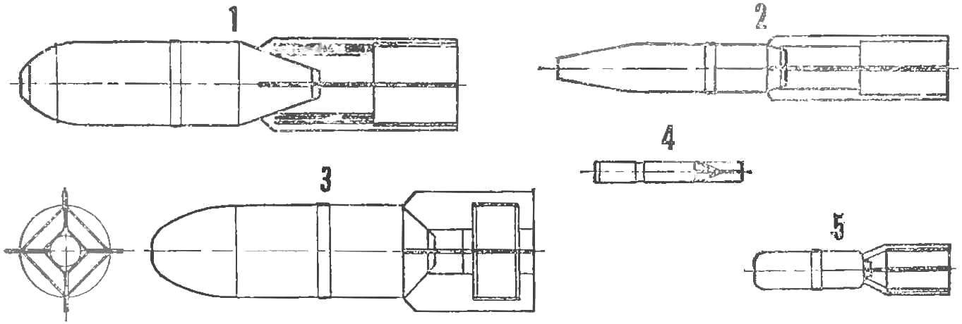 Fig. 2. Shrapnel bombs (scale 1 : 20)