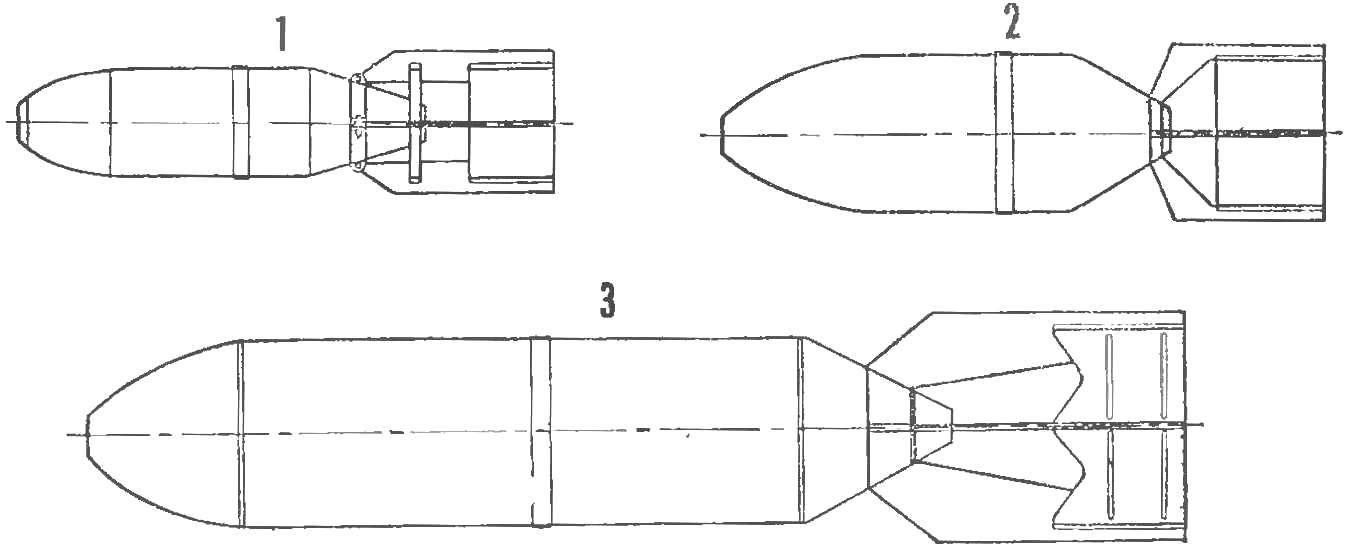 Fig. 3. High explosive bombs (scale 1:20)