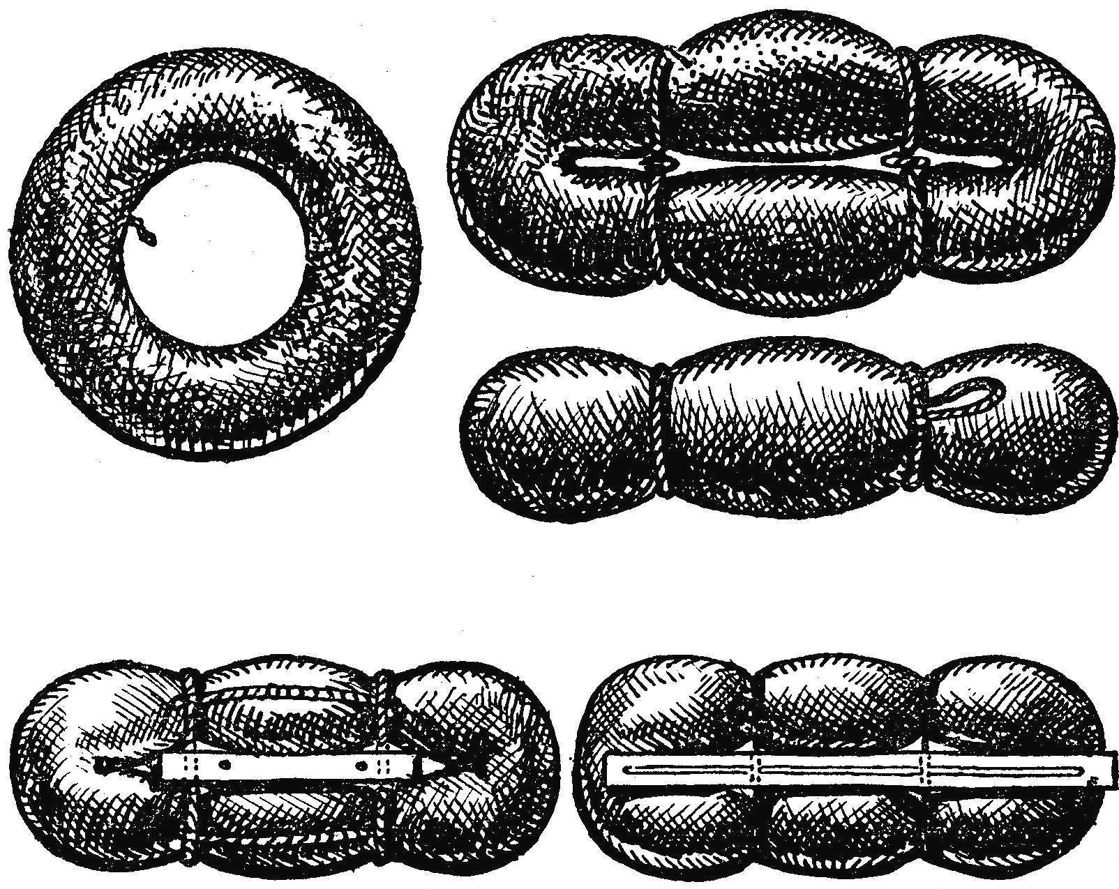 Fig. 1. Different ways of folding and alignment of the inner tube.