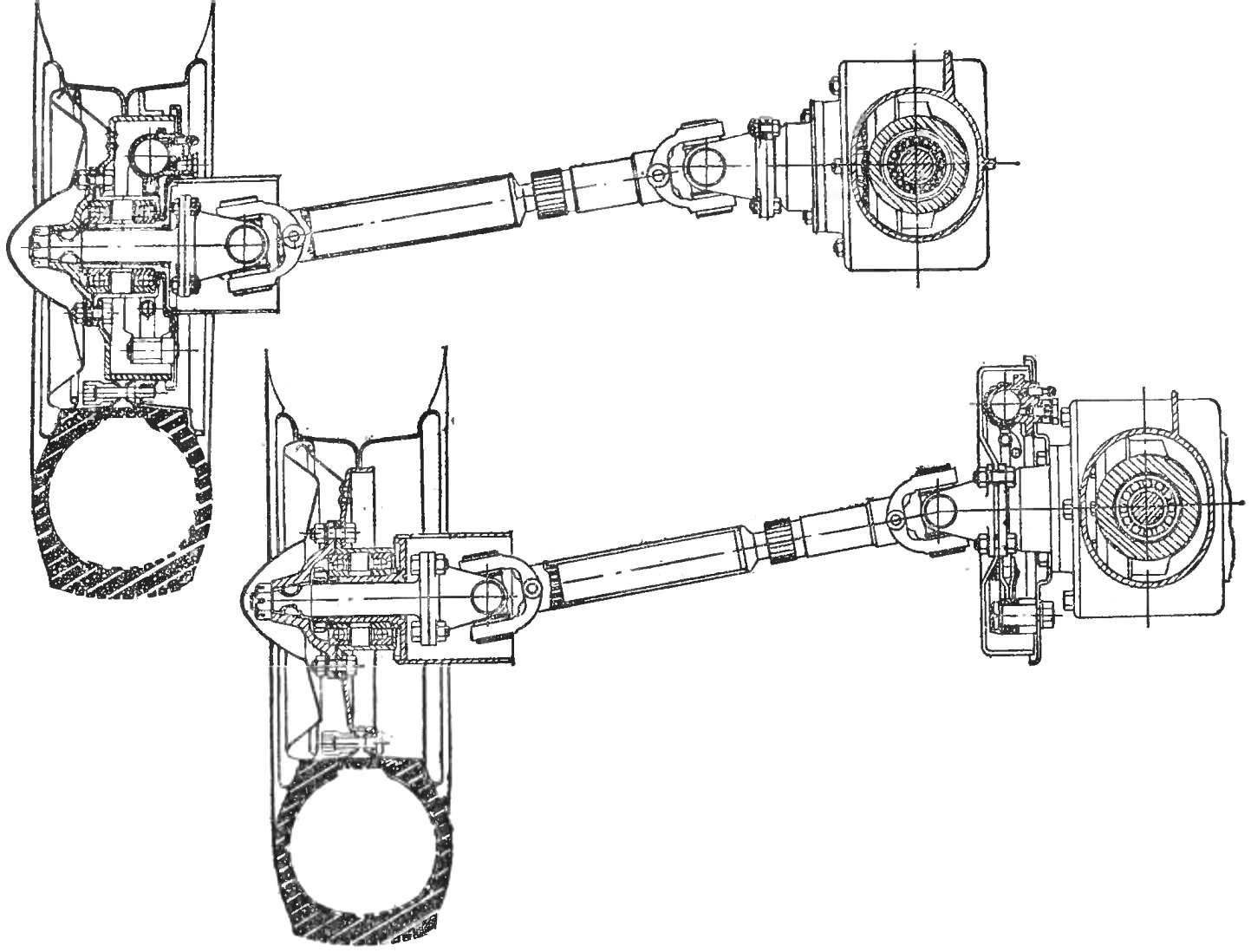 Fig. 4. The drive axle of the nodes is equal to cars and motorcycles; bottom option with the brake drum on the inner end of the axle shaft.