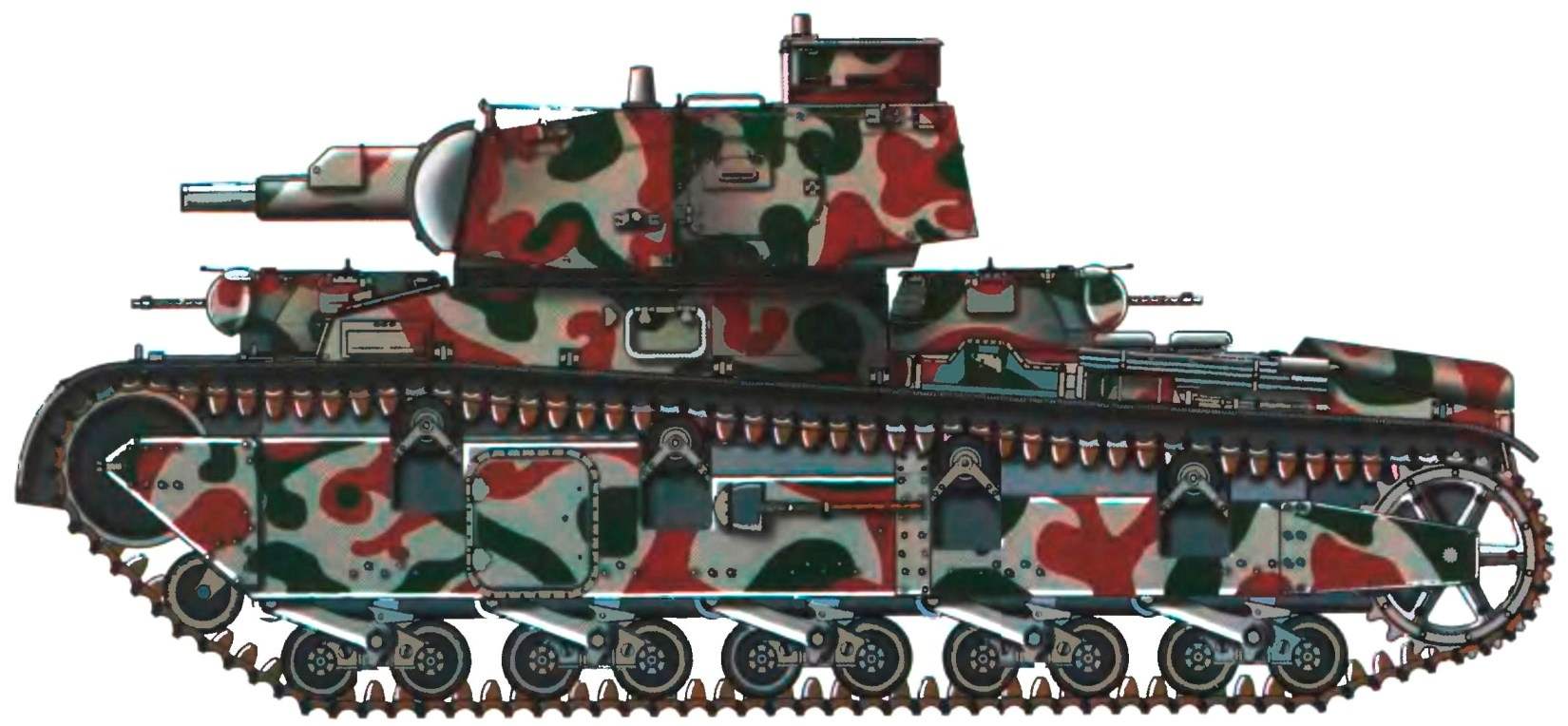 Второй прототип танка Nb.Fz. в камуфляжной окраске по состоянию на 1938 год