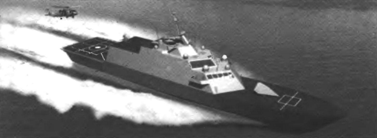 131. Проектное изображение корабля LCS, США.
