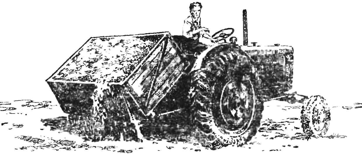 Рис. 1. Трактор МТЗ-5 с навесным кузовом.