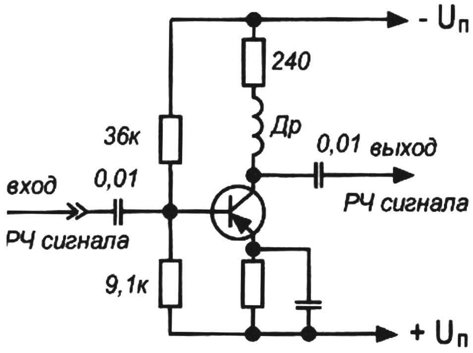 A circuit diagram of a cascade with a frequency correction