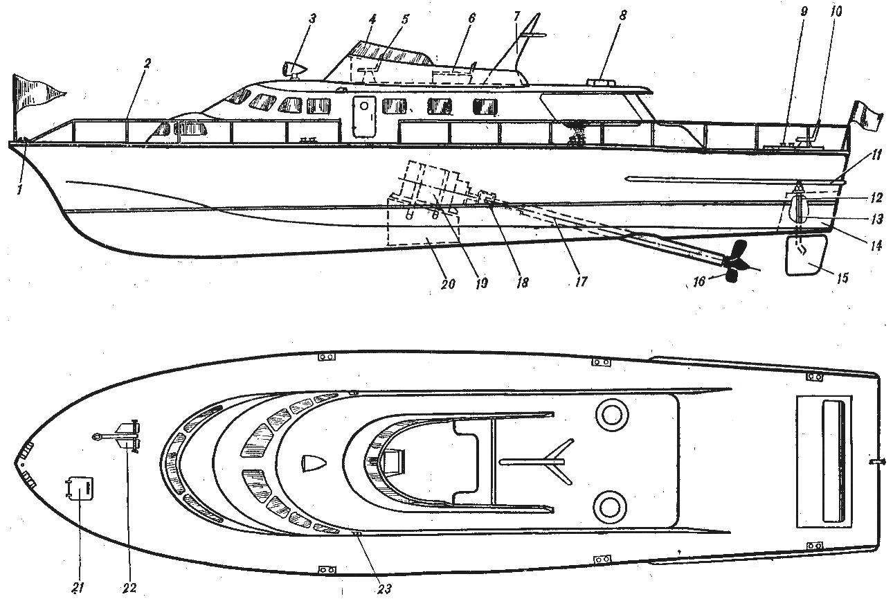 Чертежи глиссирующего катера