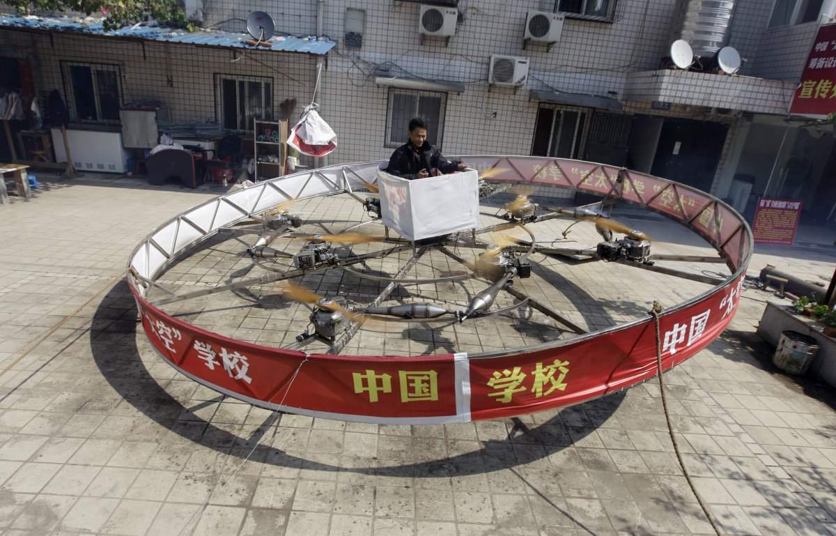 A resident of China was built in a private yard UFO-like aircraft of the vertical takeoff and even quite successfully it was flying. Really, low.