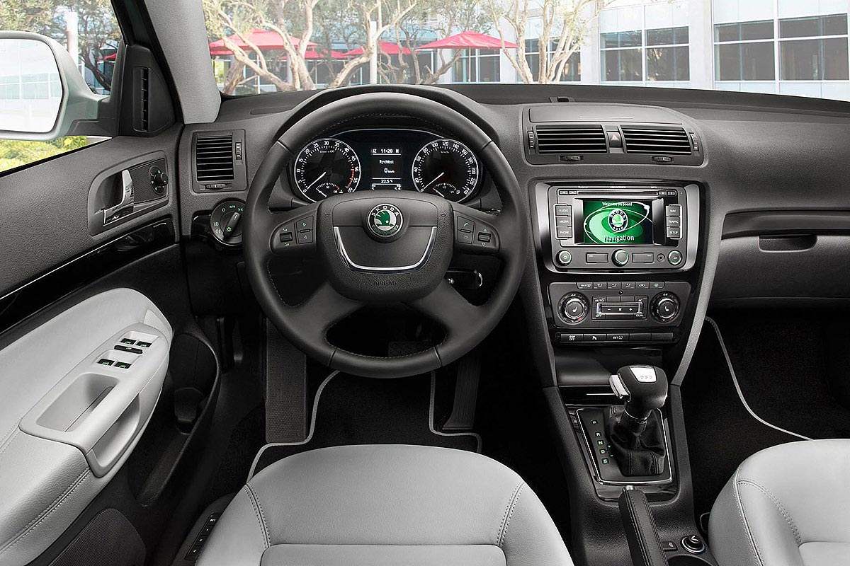 The front part of the interior of the SKODA OCTAVIA