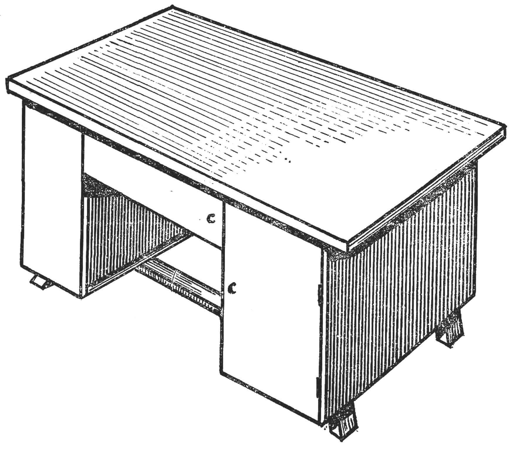 Fig. 1. The appearance of the closed table-workshop.