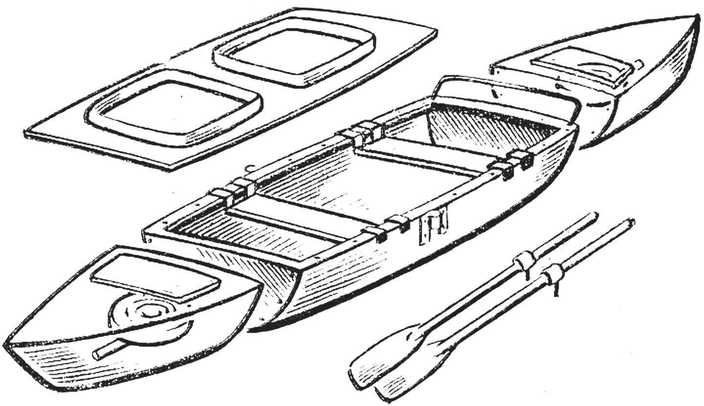 Складная лодка трехместная sw301