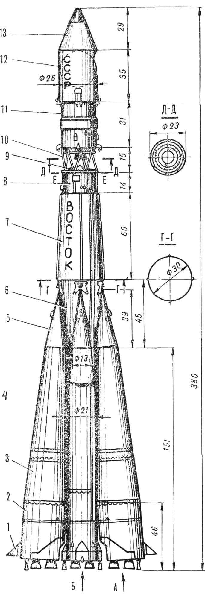 Fig. 1. Model-a copy of the carrier rocket of the spacecraft 