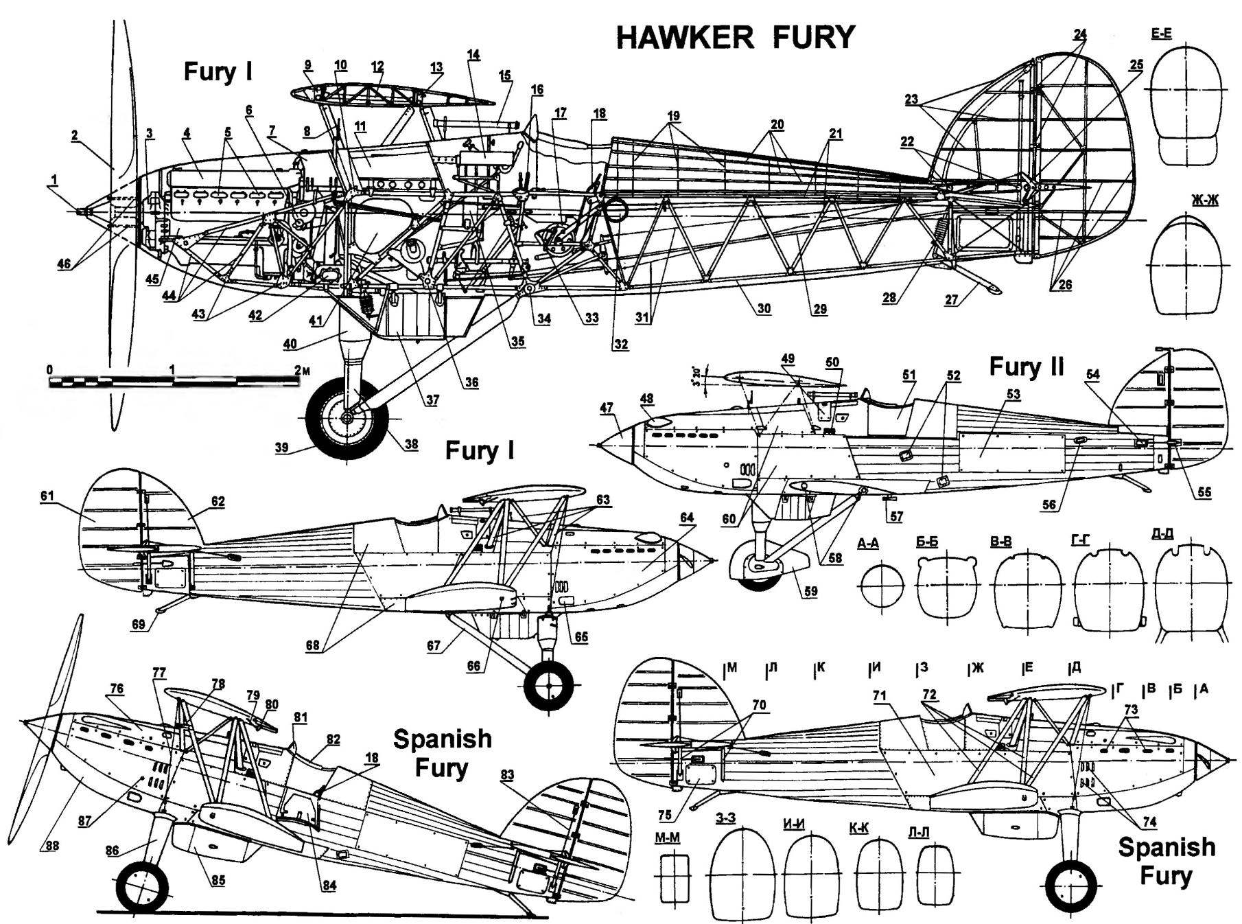 Истребитель-биплаи Hawker FURY