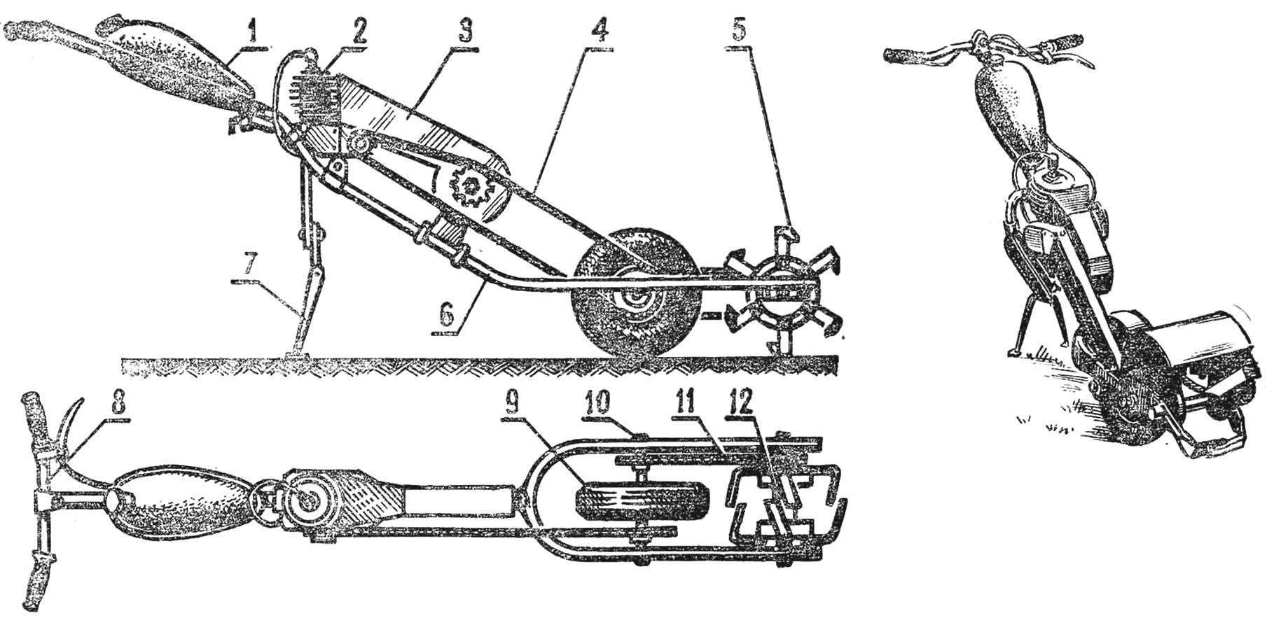 A GENERAL VIEW AND SCHEME OF MOTOTAXI MTU-1