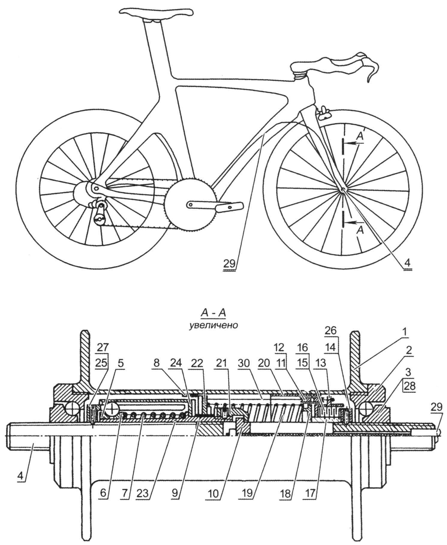 Втулка автоматического переключения передач велосипеда