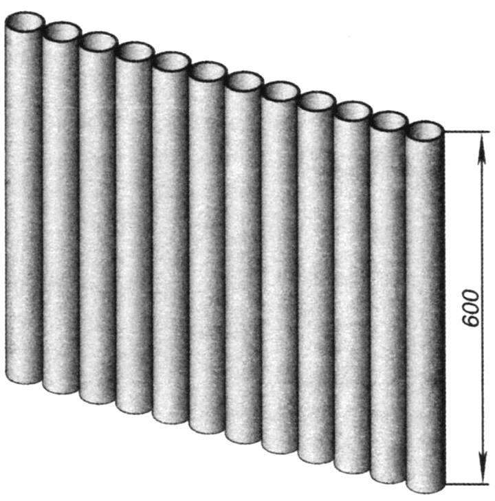 The use of round pipes up to 40 mm in diameter, the walls of the furnace or boiler