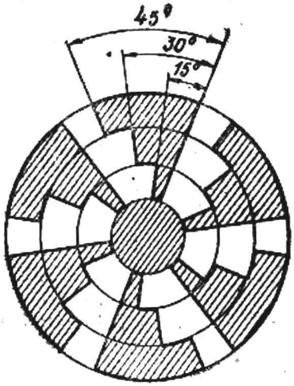 Fig. 3. Disk with a conductive sectors.