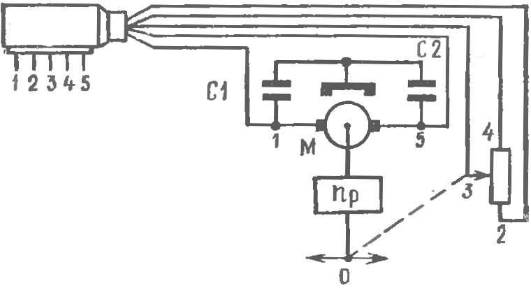 Рис. 1. Электрическая схема рулевой машинки.