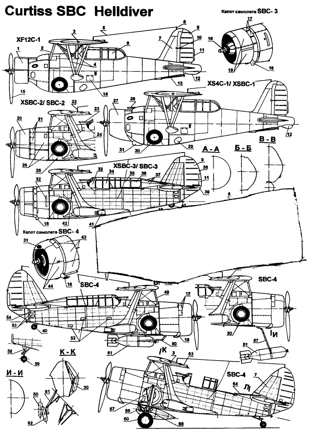 Разведчик-бомбардировщик Curtiss SBC-4 HELLDIVER