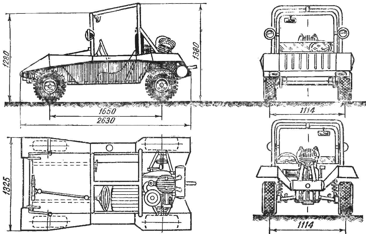 Fig. 1. The projection of the buggy.