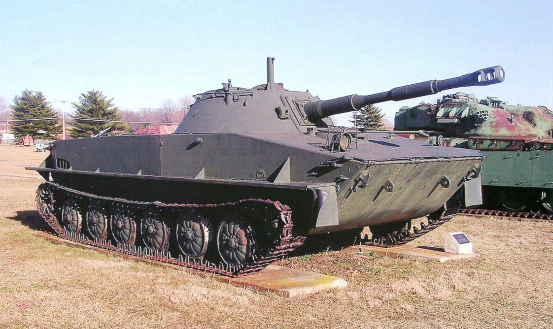 Soviet amphibious tank PT-76 in the Museum at Aberdeen proving ground in the U.S.