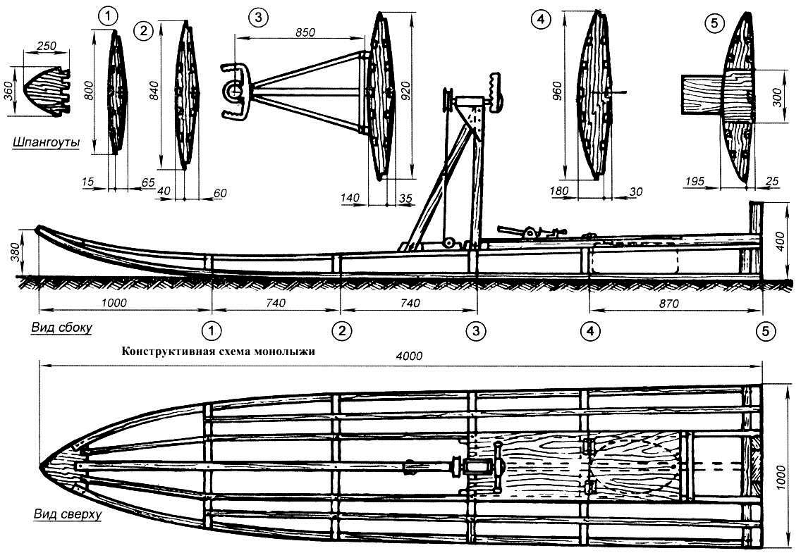 Structural diagram of the monoskis