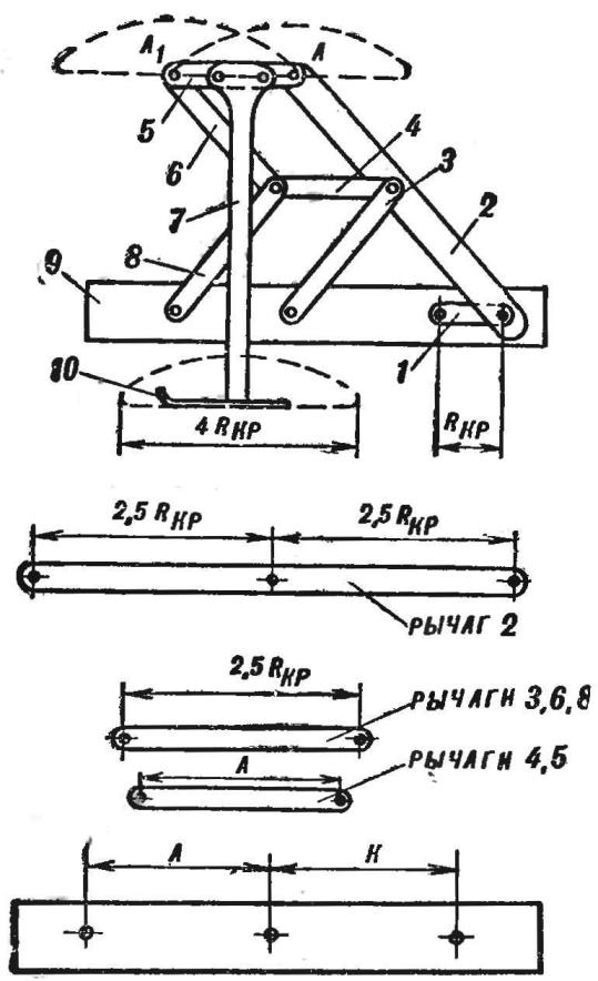 Fig. 4. Schematic diagram of the walking mechanism and levers