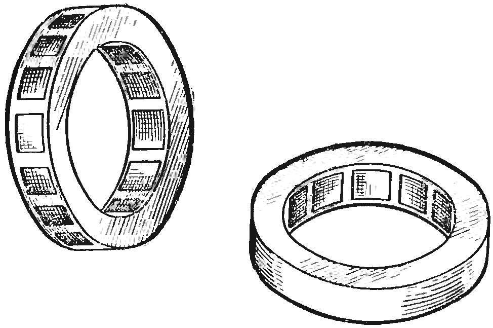 Fig. 4. Matched bearings are made of wood and polymer.