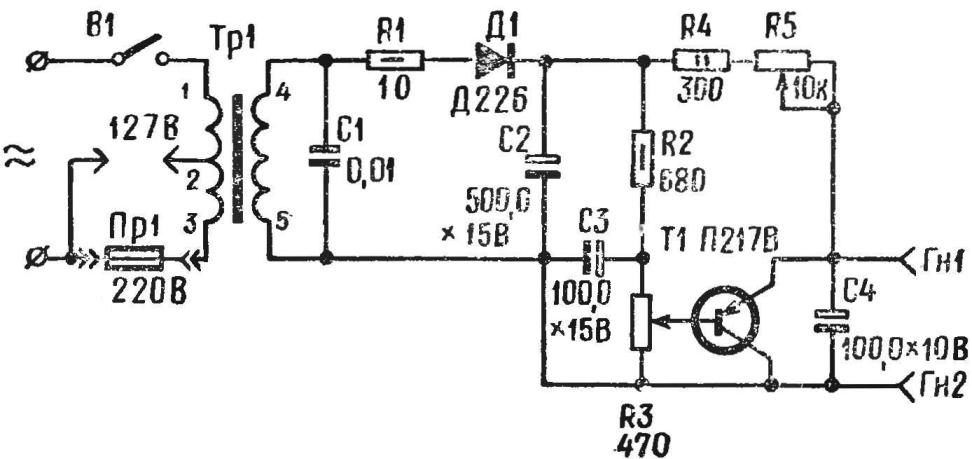 Fig. 1. Schematic diagram of the regulated power supply