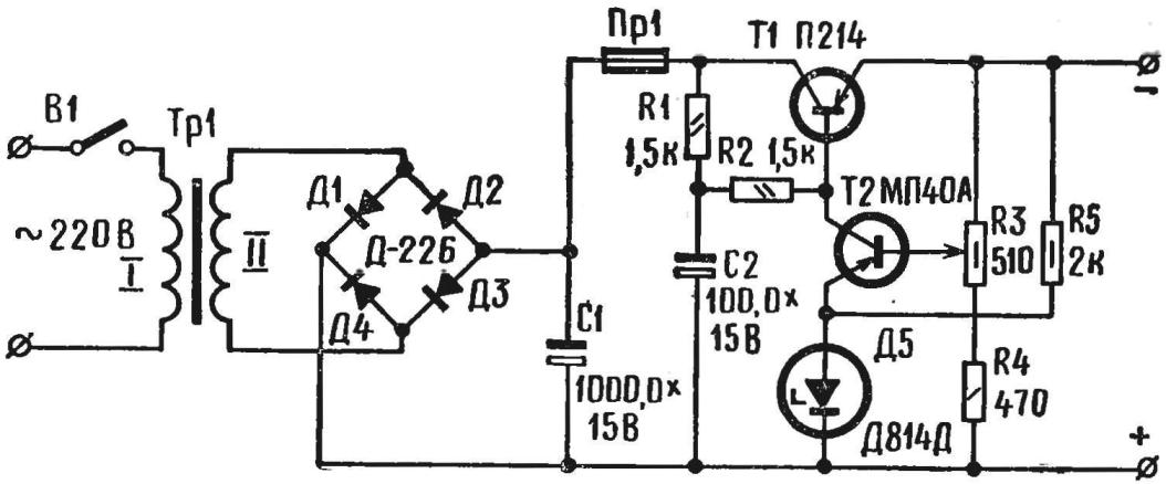 Fig. 3. A schematic diagram of a stabilized power supply