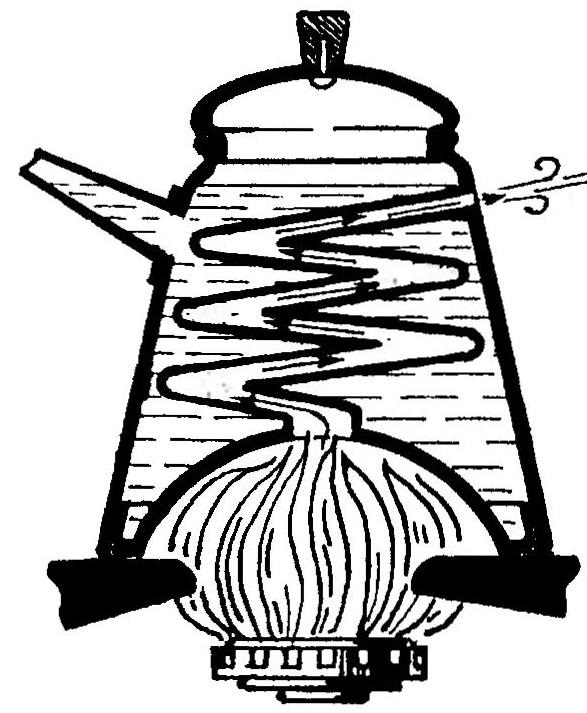 diagram of the passage of hot gases in the kettle-samovar