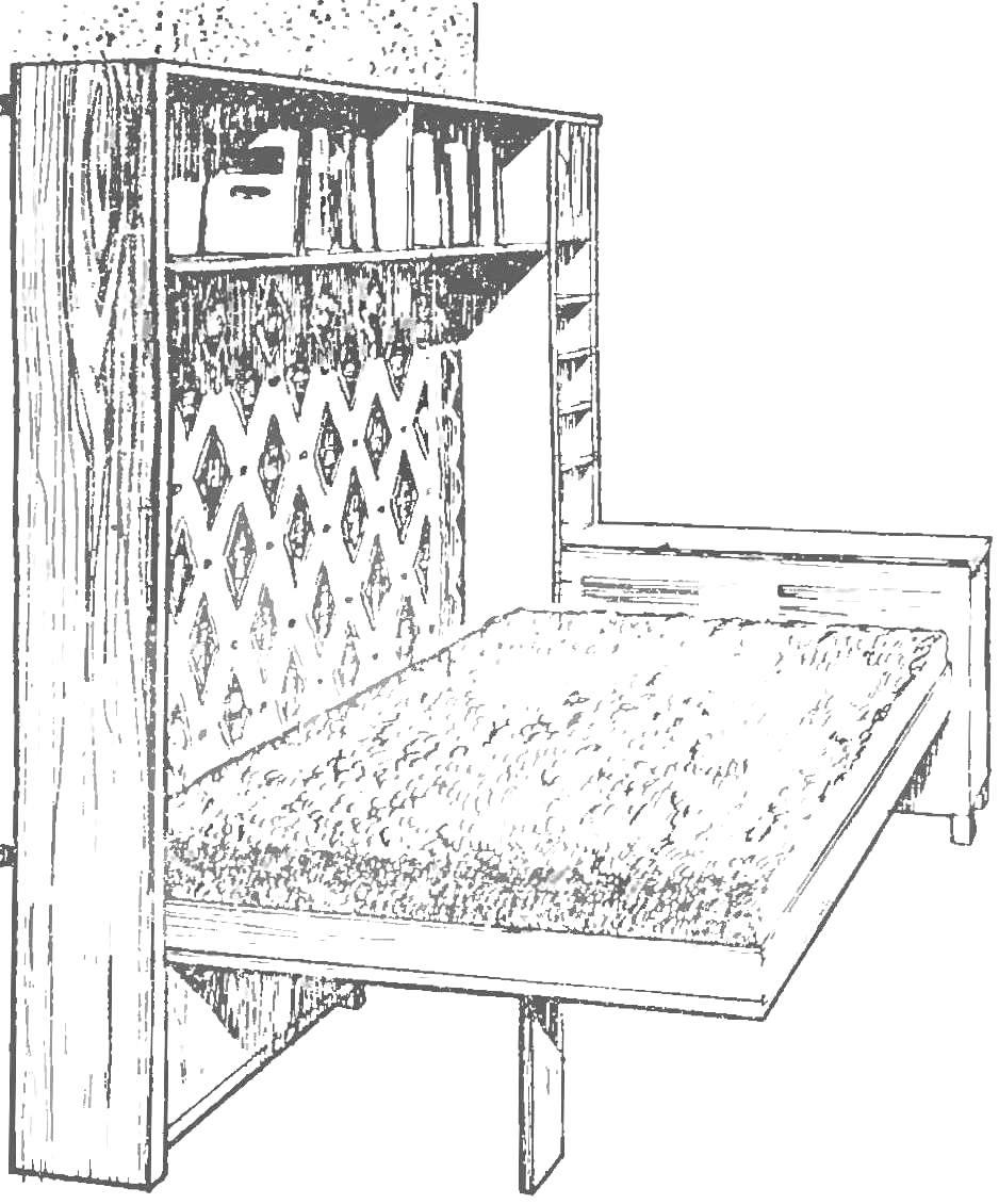 Рис. 3. Вариант «спальня»: откидная кровать.