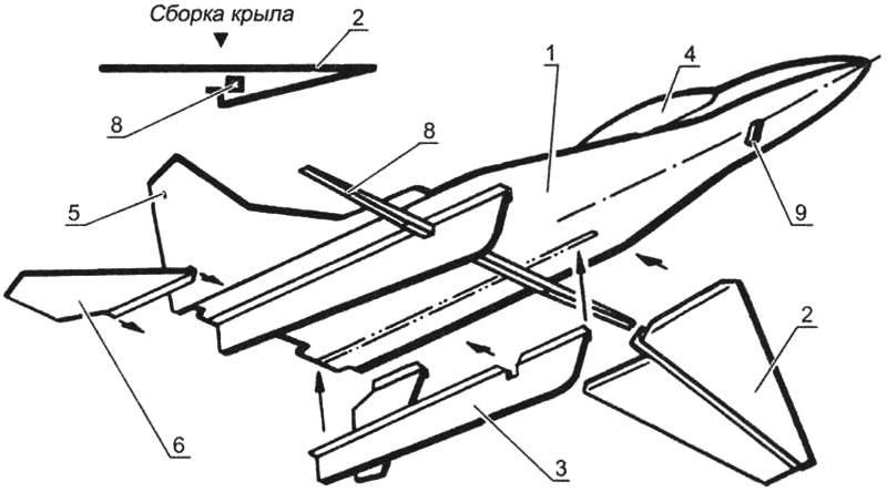 Сборочная схема бумажной полукопии МиГ-29