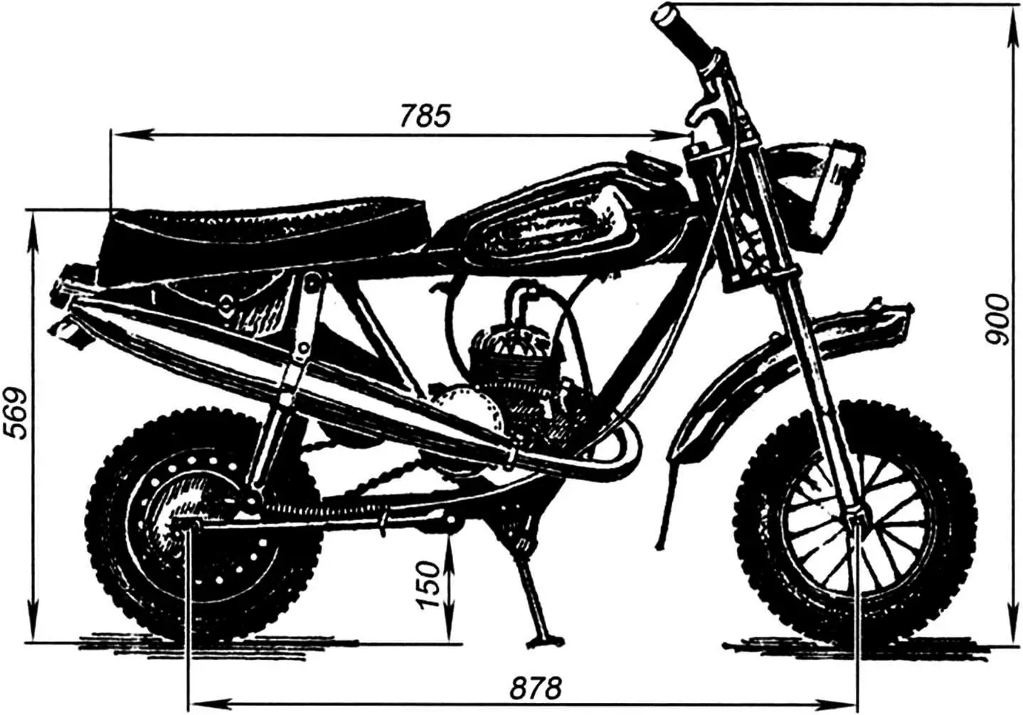 Загальний вигляд мікромотоцикла